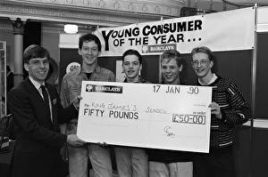These winners of the Kirklees Young Consumer of the Year quiz at Huddersfield Town Hall