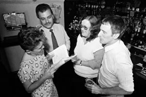 Winning team at the quiz regional finals at The Oak public house, Cambridgeshire