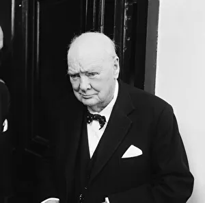 00719 Prints: Winston Churchill attending the christening of Rupert Soames. 20th July 1959