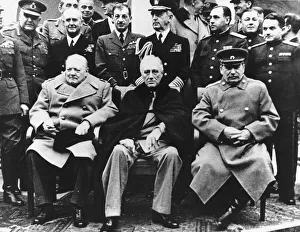Allies Prints: Winston Churchill with Franklin Roosevelt and Joseph Stalin at the Yalta Conference