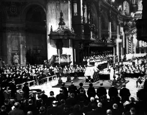 Funeral Prints: Winston Churchill funeral held at Westminster Abbey 1965