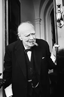 Winston Churchill pictured on his final visit to the House of Commons