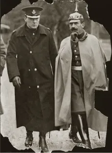 Winston Churchill President of the Board of Trade seen here with a German Officer during