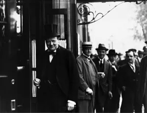 Winston Churchill at the Savoy hotel for lunch with David Lloyd George Circa 1920