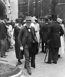 00165 Prints: Winston Churchill seen here at the wedding of Air Marshall Sir Hug Trenchard to the Hon