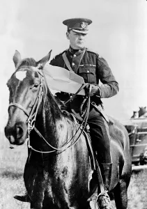 Winston Churchill in the uniform of the yeomanry regiment Queens Own Oxfordshire Hussars