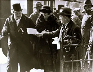 Winston Churchill with his wife Clementine Churchill during the Abbey by election 1924