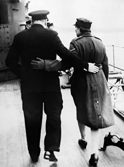 Battleship Prints: Winston Churchills visit to America; taken at the Port of Embarkation on board HMS