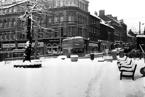 Winter weather 1972. Heavy snow on Grainger Street and Westgate Road, Newcastle. 01 / 02 / 72