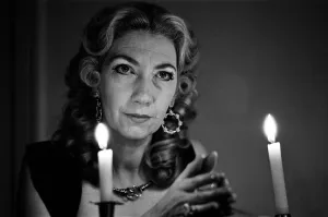 01236 Prints: Witch, Mrs Patricia Crowther, High Priestess of the Moon Goddess pictured at her