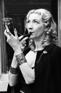 Witch, Mrs Patricia Crowther, High Priestess of the Moon Goddess pictured at her