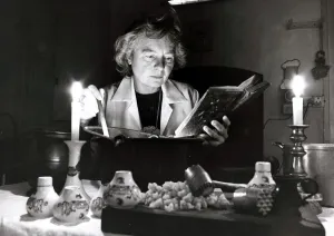 Landscape Prints: Witchcraft - Housewife Dieudonne Langston mixing up a magic Love Potion in a Witch