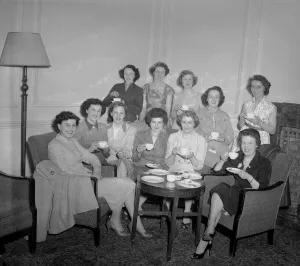 Wags Prints: Wives of the Newcastle players seen here gathered together in their London hotel room