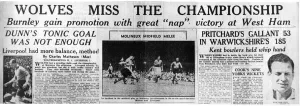 Wolverhampton Wanderers. Reprint of an article from the Sports Argus, 31st May