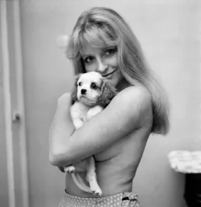 Woman: Girl: Puppy: Cute: King Charles Spaniel model Cherry Gilham