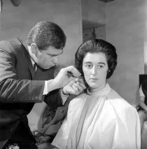00845 Prints: Woman have her hair cut and curled at the hair dressers, 7th June 1962
