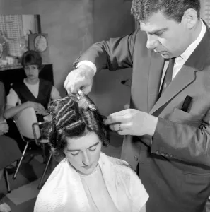 00845 Prints: Woman have her hair cut and curled at the hair dressers, 7th June 1962