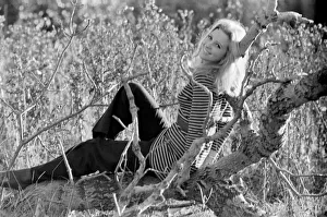 Rambling Prints: Woman taking a walk out in the countryside. December 1969 Z11760