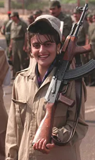 A woman in the Volunteer Reserve Army in Iraq May 1998 Female soldier in uniform