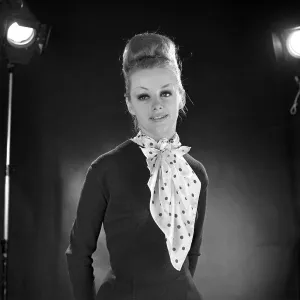 Woman wearing Berlin scarf. January 1964