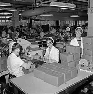 Production Line Prints: Women on the Crunchie packing line at the Frys Chocolate factory, Keynsham