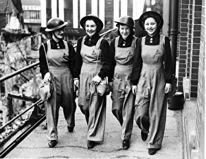 Women from the Fire Watching Service in Falmouth Cornwall in their uniforms