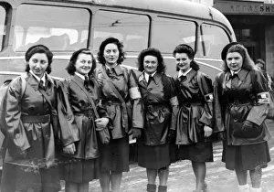 01437 Prints: These six women members of the French Forces of the Interior had a rousing reception