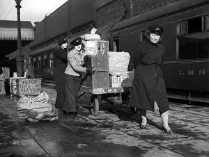 Women Railway Porters at Crewe Railway Station 1941 Women at War WW2