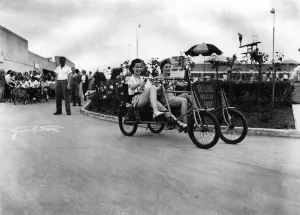 1948 Prints: Women riding at Butlins Holiday Camp Unknown date Circa 1948