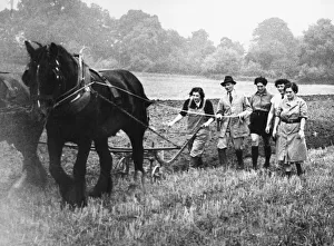01473 Prints: Women trainees at the Cheshire Agricultural College in Nantwich during Second World War