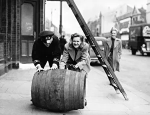 Women at War Marriage September 1945 Jack Wilson and his fiance walk under a ladder