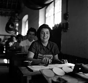 Portugal Prints: Women working in a factory in Azeitao, Portugal. June 1959