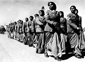 00206 Collection: Womens auxiliary corps march past one of the army platoons