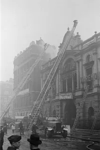 Blitzkreig Prints: Woodbine bomb damage, Taylors depository, London, 3rd February 1941