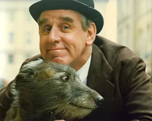 00006 Prints: Wooly the RSC dog, Lurcher, with stage master actor Richard Moore