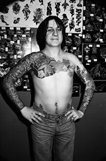 Images Dated 1st March 1977: The work of tattooist George Bone. March 1977