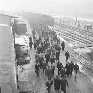 Commuters Prints: Workers seen here making their way to the Volkswagen factory at Wolfsburg from