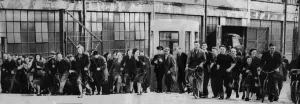 The workforce at BSA in Small Heath Birmingham pour out of the factory gates