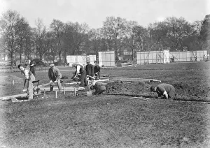 Trenches Prints: Workmen seen here digging latrines in Hyde Park on the second day of the General Strike