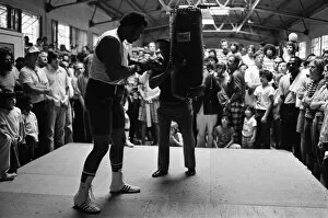 01524 Collection: World boxing champion George Foreman trains at the Farigrounds in Pleasanton