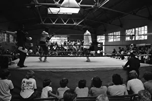World boxing champion George Foreman trains at the Farigrounds in Pleasanton