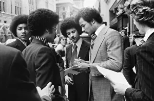 Light Heavyweight Prints: World Boxing Champion John Conteh appeared at Law Courts today