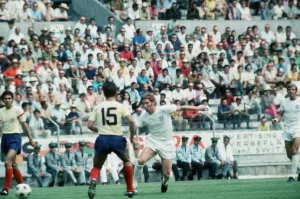 World Cup 1970 Group C match England v Romania Alan Ball of England in