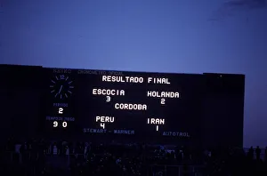 Scoreboard Prints: World Cup 1978 Argentina scoreboard group 4 final results