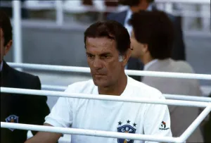 Sports Venue Prints: World Cup 1982 Brazil manager Tele Santana looks on as his team lose 3-2 to