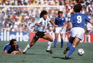 World Cup 1982 Italy 2 Argentina 1 Diego Maradona leaves Claudio Gentile floored