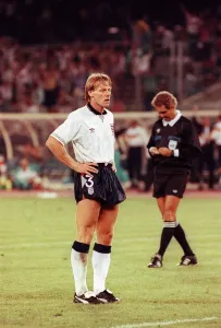 Dejection Prints: World Cup 1990 Semi Final England 1 West Germany 1 Stuart Pearce stands with