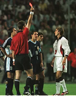 World Cup 1998 Last 16 England 2 Argentina 2 David Beckham is