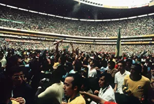 00242 Prints: World Cup final 1970 Brazil 4 Italy 1 Brazilian fans celebrate victory in