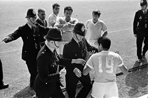 World Cup Football 1966 West Germany v Uruguay Referee Jim Finney calls for